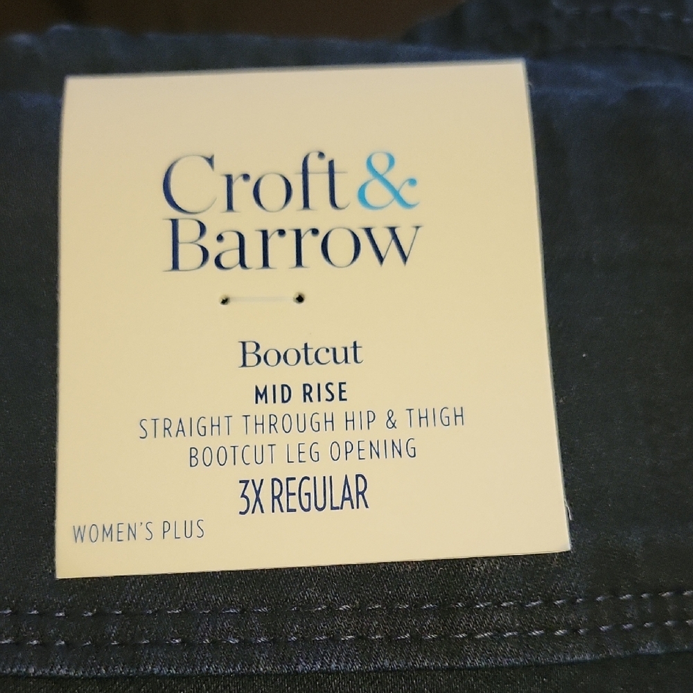 Croft & Barrow Women's Plus Bootcut Pants - Dark Blue